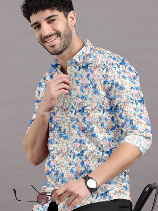 Electric Storm Printed Cotton Shirt