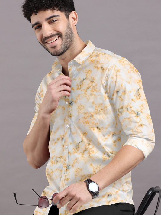 Cosmic Cascade Printed Cotton Shirt