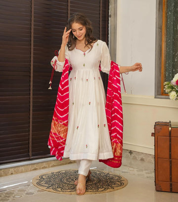 Stylish trending embroidery work  kurta suit-set for women