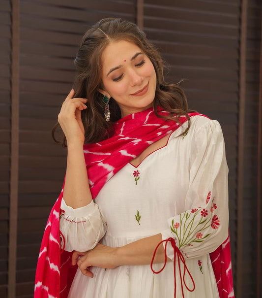 Stylish trending embroidery work  kurta suit-set for women