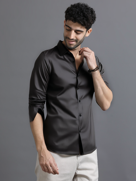 Grey Premium Satin Shirt
