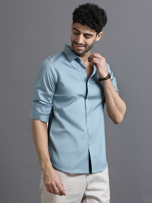 Cadet Bluet Premium Satin Shirt