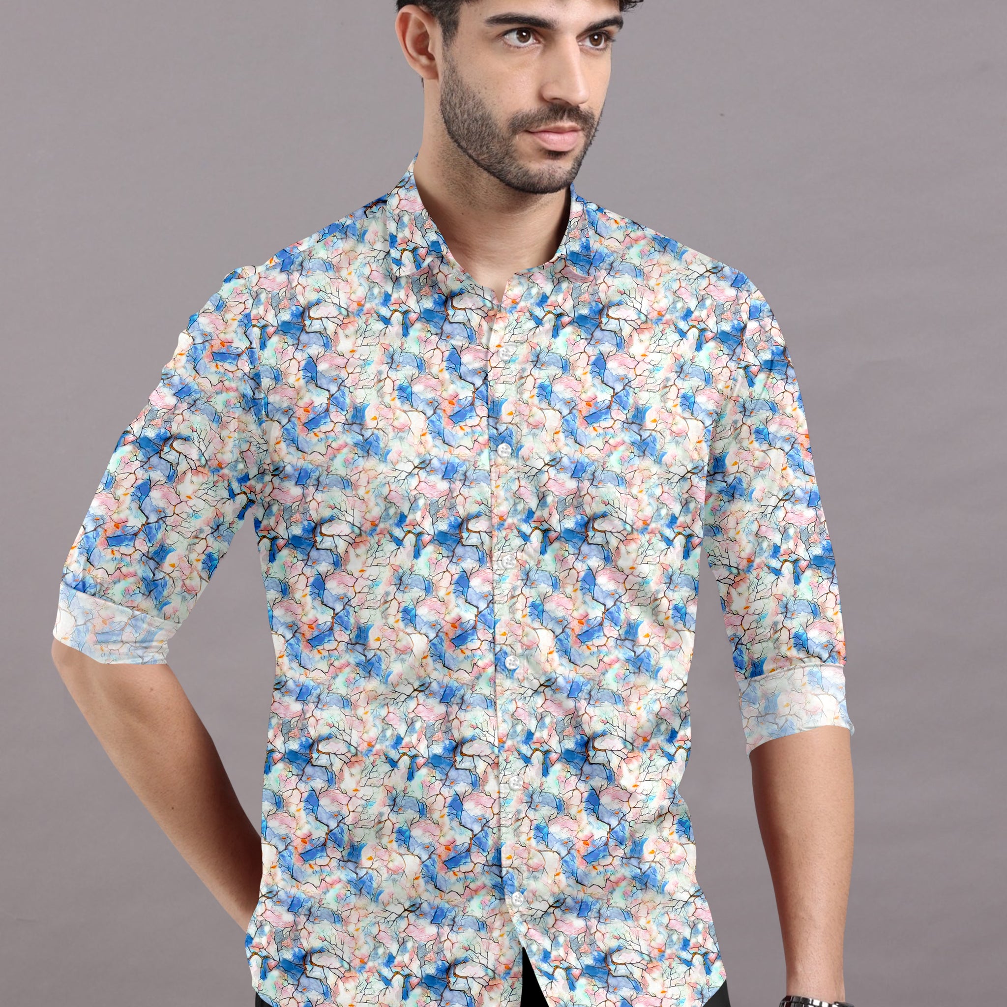 Electric Storm Printed Cotton Shirt
