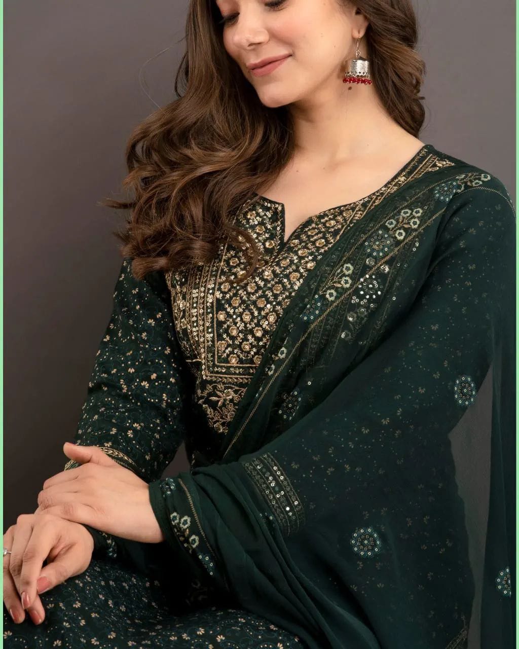 Jaipur handwork and block printed kurta suit-set for women