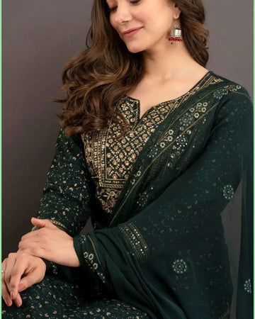 Jaipur handwork and block printed kurta suit-set for women