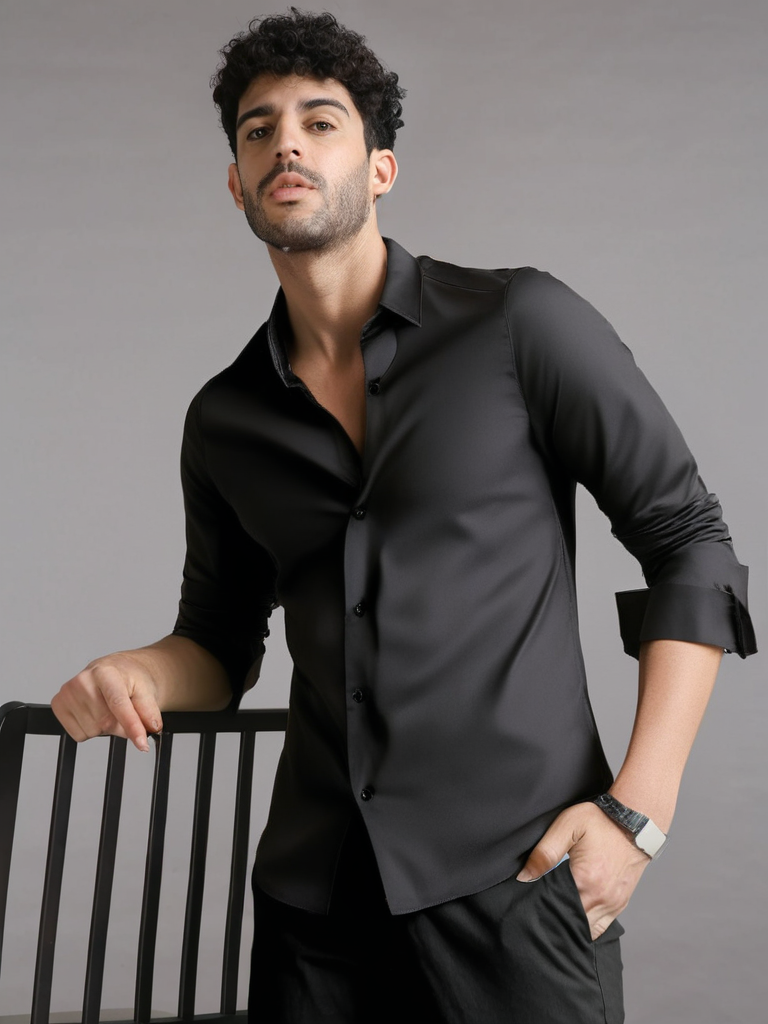 Grey Premium Satin Shirt